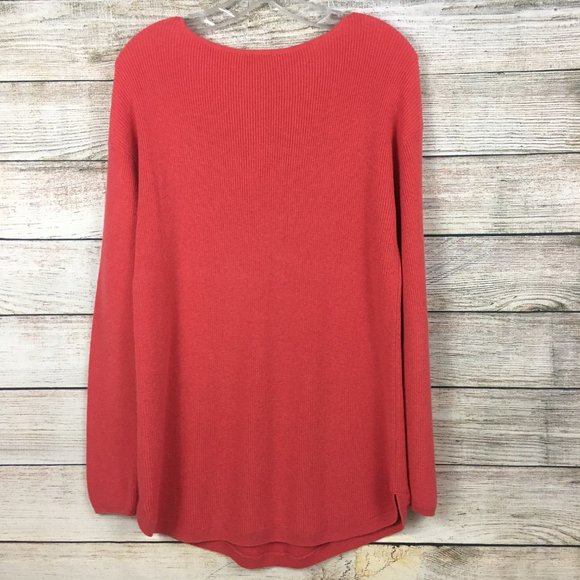 Talbots Tunic Pullover Sweater Burnt Orange Knit Long Sleeve - Picture 6 of 10